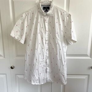 5 for $25! Michael Brandon Flamingo Button Down Shirt Large